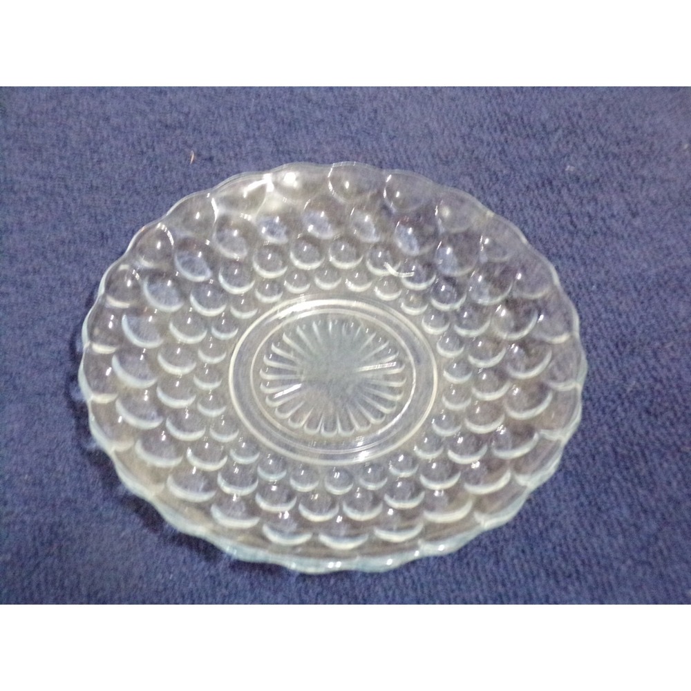 Vintage Anchor Hocking Round Edges Glass Dish Glass Bubble Design Serving Dish